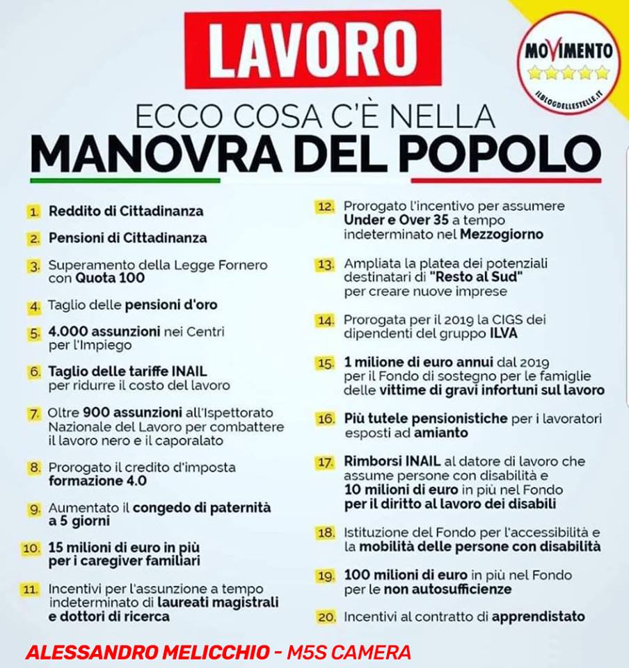 La questione lavoro al centro della manovra, anche per il Sud