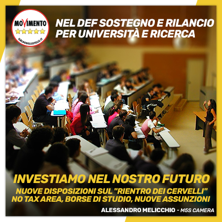Nel def sostegno e rilancio dell'università e della ricerca