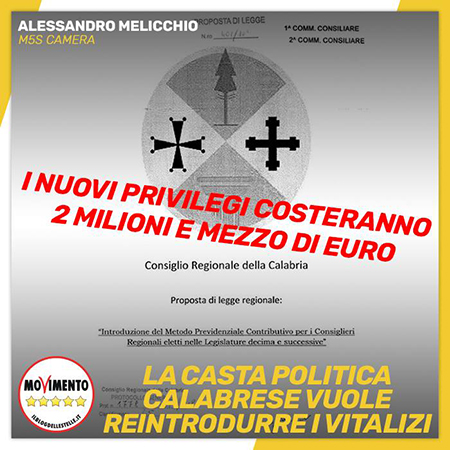 Calabria, in prima Commissione approvano la reintroduzione dei vitalizi