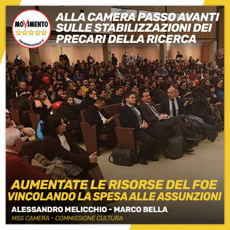 ALLA CAMERA PASSO AVANTI STABILIZZAZIONE PRECARI RICERCA
