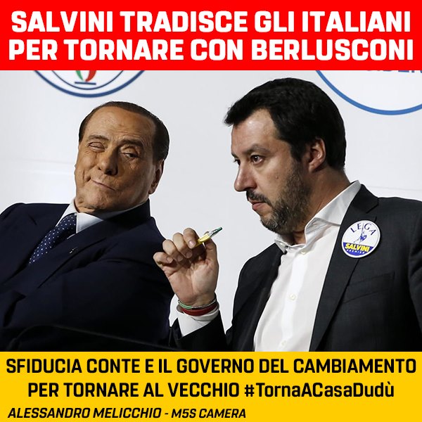 SALVINI HA TRADITO GLI ITALIANI PER TORNARE DA BERLUSCONI