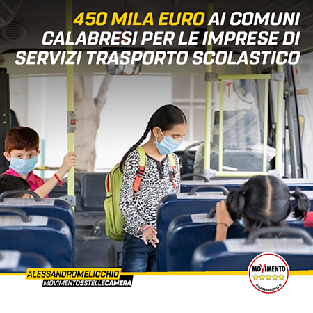 450 MILA EURO AI COMUNI CALABRESI PER LE IMPRESE DI SERVIZI TRASPORTO SCOLASTICO