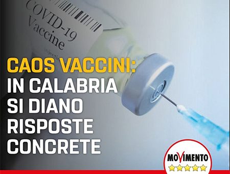 CAOS VACCINI. M5S: IN CALABRIA SI DIANO RISPOSTE CONCRETE