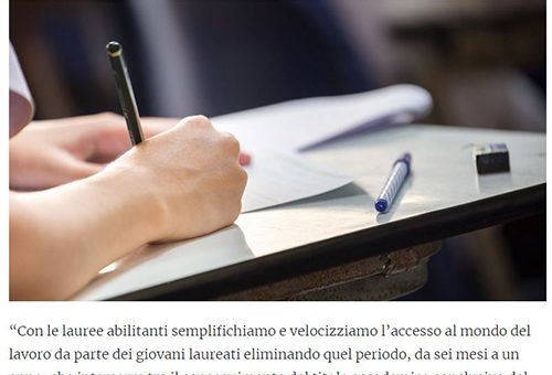 UNIVERSITÀ, LE LAUREE ABILITANTI VELOCIZZANO L’ACCESSO AL LAVORO