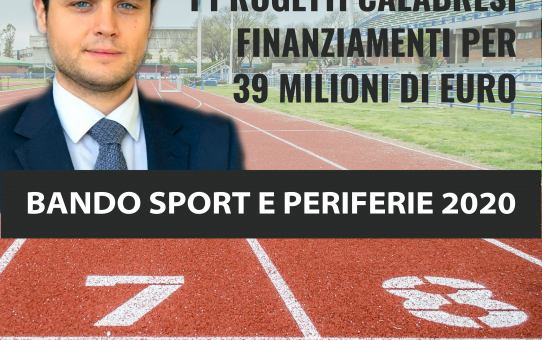 <strong>SPORT E PERIFERIE, MELICCHIO (M5S): PREMIATO IL TERRITORIO CALABRESE</strong>